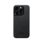 PITAKA MagEZ Case 4 for iPhone 15 Pro / 15 Pro Max – 1500D Black/Grey Twill