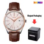 SKMEI 9298 Quartz Waterproof Leather Strap Watch