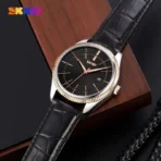SKMEI 9298 Quartz Waterproof Leather Strap Watch - Image 3