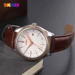 SKMEI 9298 Quartz Waterproof Leather Strap Watch - Image 2